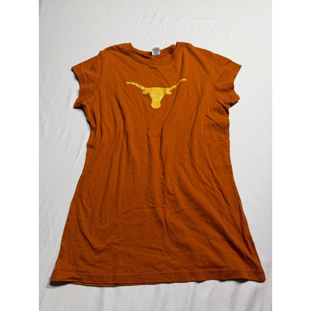 Texas Longhorns Lightweight Gold Glitter Cap Sleeve T-shirt